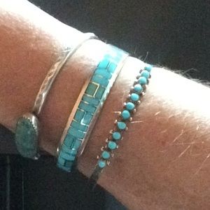 Native American sterling silver turquoise bracelet